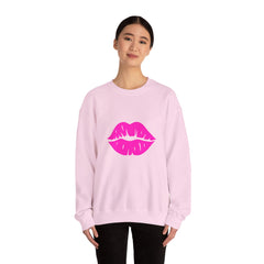 Kiss Mark Crewneck Sweatshirt - Cute Fashion for Her, Cozy Gift Idea, Valentine's Day, Overall Style, Relaxed Fit