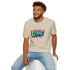Colorful Love Unisex T-Shirt, Casual Wear, Gift for Him/Her, Valentine's Day, Family Reunion, Streetwear