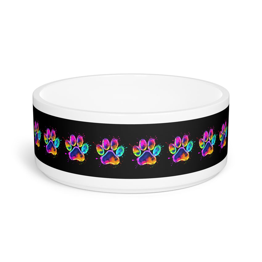 Colorful Paw Print Pet Bowl - Perfect for Pet Lovers!
