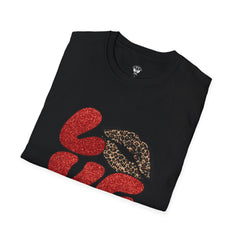 Leopard Love Graphic T-Shirt, Cute Valentine's Day Shirt, Casual Love Tee, Unisex Softstyle Top, Trendy Gift for Her