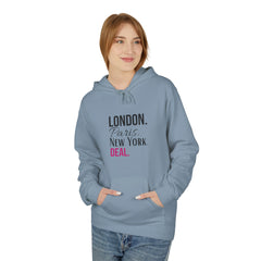 Stylish Travel Cities Hoodie - London, Paris, New York Design, Cozy Unisex Sweatshirt, Travel Lover Gift, Trendy Fashion