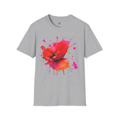 Vibrant Poppy Unisex T-Shirt, Colorful Art Tee, Summer Fashion, Gift for Nature Lovers, Casual Wear, Statement Piece
