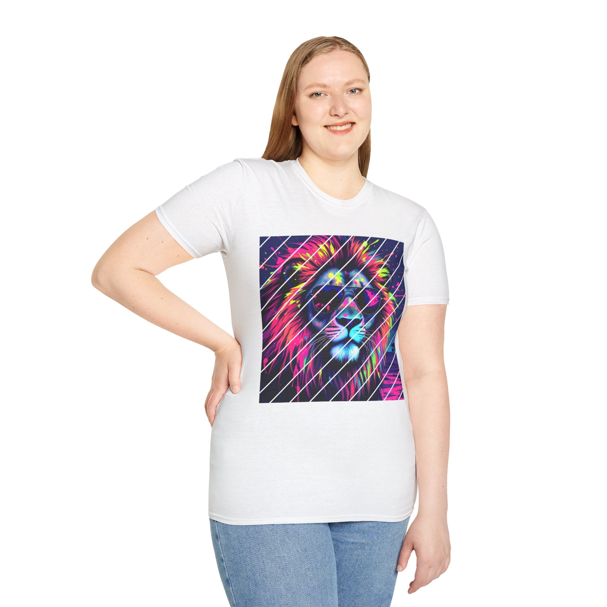 Vibrant Lion Graphic T-Shirt, Colorful Unisex Tee, Gift for Animal Lovers, Trendy Casual Wear, Perfect for Birthdays and Celebrations