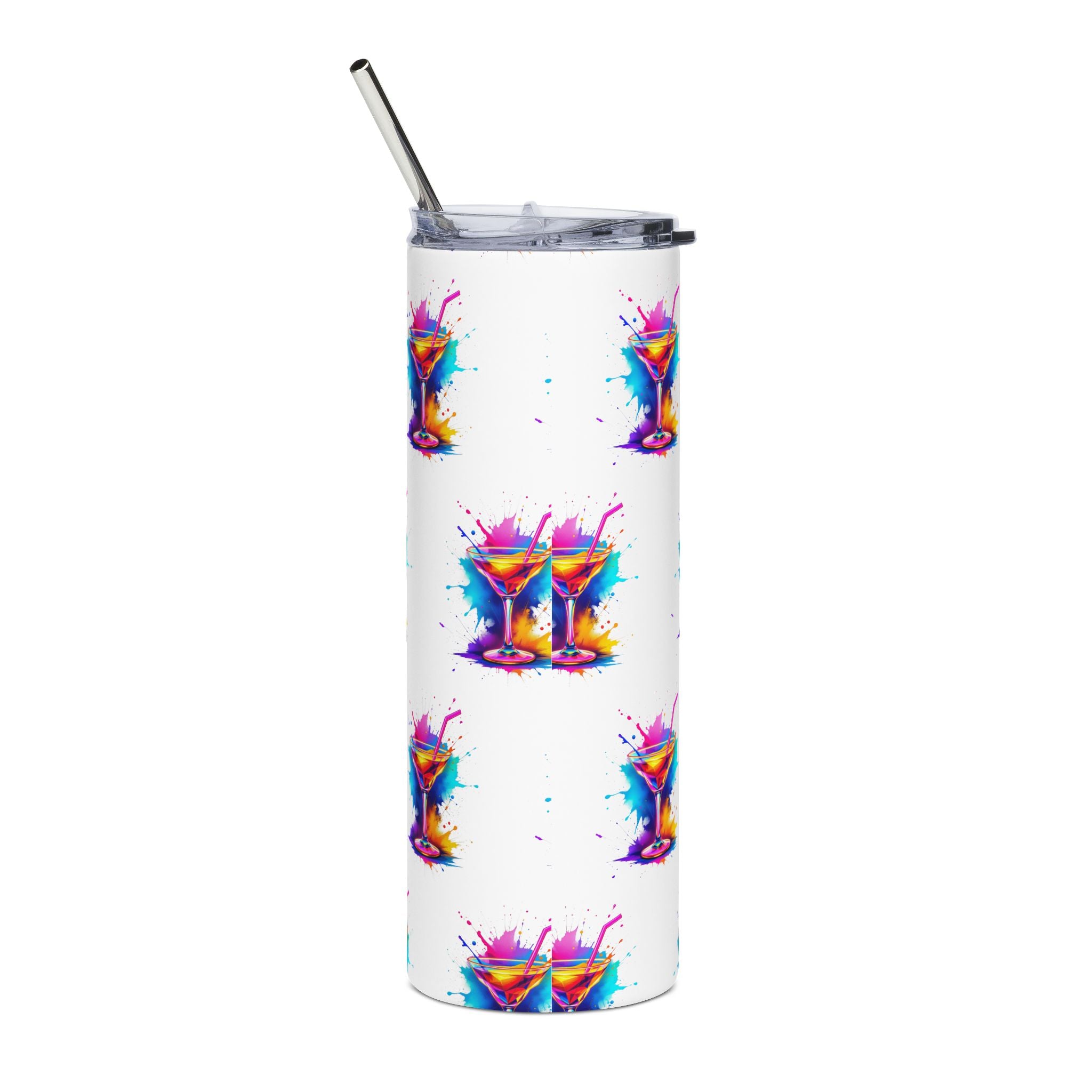 Colorful Martini Stainless Steel Tumbler - 20oz, Perfect for Parties & Celebrations