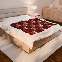 Heart Pattern Velveteen Plush Blanket – Cozy Valentine's Day Gift