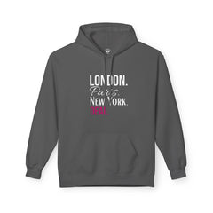 Travel-Inspired Unisex Hoodie - London Paris New York Deal, Urban Fashion, Cozy Sweatshirt, Gift for Travelers, Everyday Wear