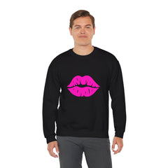 Kiss Mark Crewneck Sweatshirt - Cute Fashion for Her, Cozy Gift Idea, Valentine's Day, Overall Style, Relaxed Fit