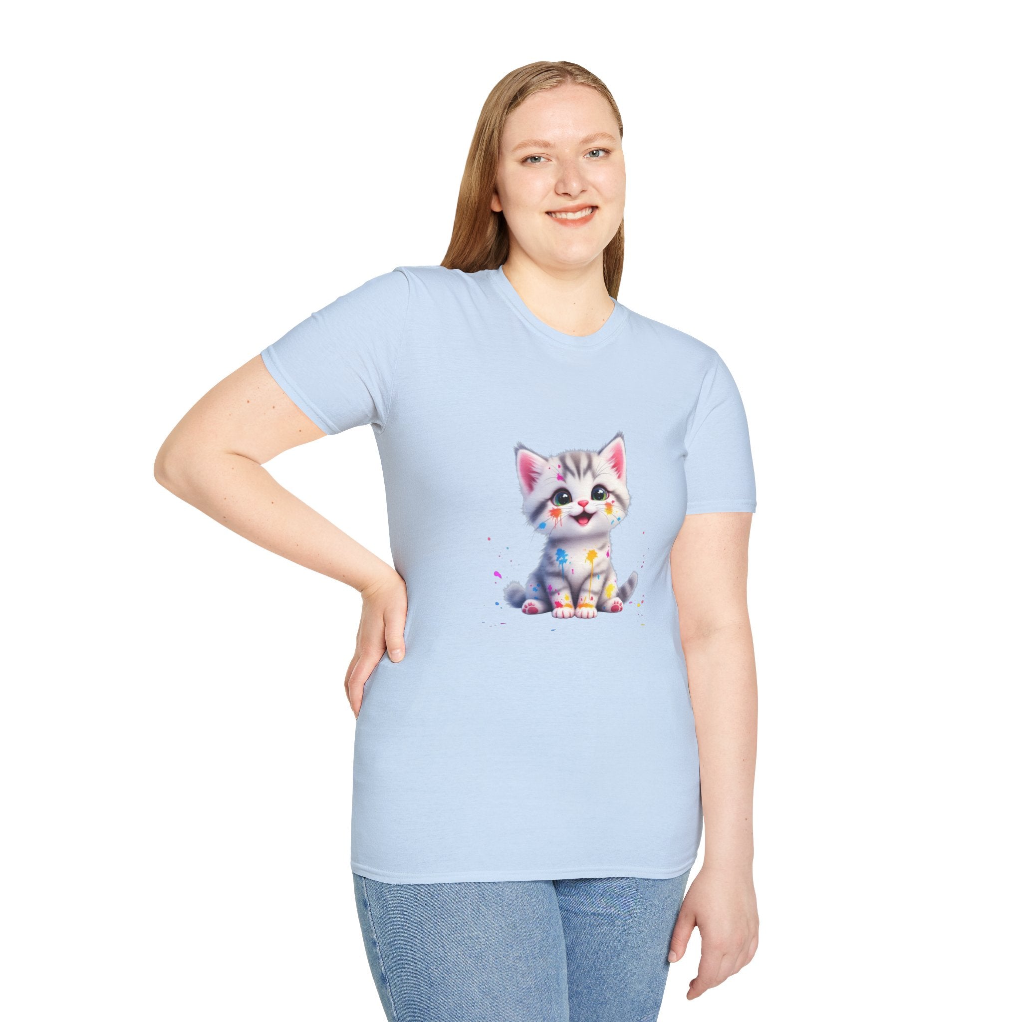 Cute Kitten Unisex Softstyle T-Shirt | Adorable Cat Tee for Animal Lovers, Gift for Birthdays, Pet Lovers, Fun Fashion, Everyday Wear