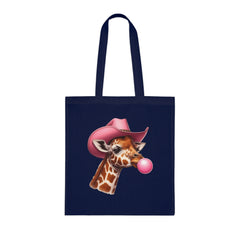 Cowboy Giraffe Cotton Tote Bag | Cute Animal Eco-Friendly Tote | Gift for Animal Lovers, Shopping, Beach, Travel