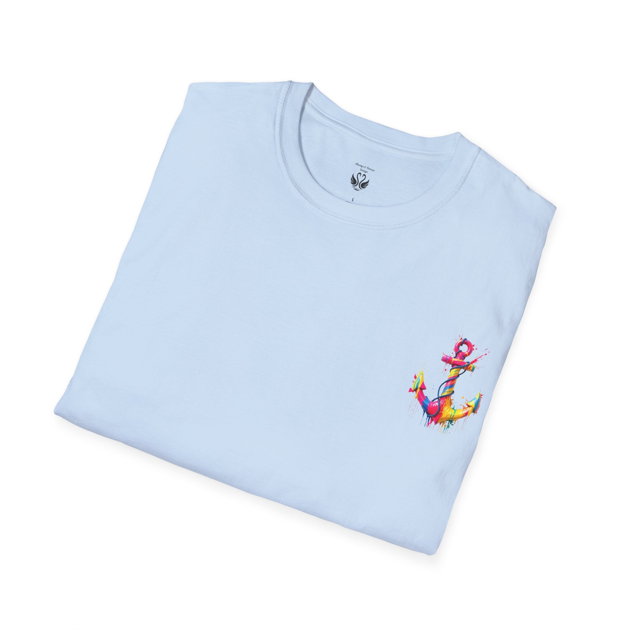 Colorful Anchor Design Unisex T-Shirt, Casual Tee, Nautical Gift, Beachwear, Summer Fashion, Gift for Sailors