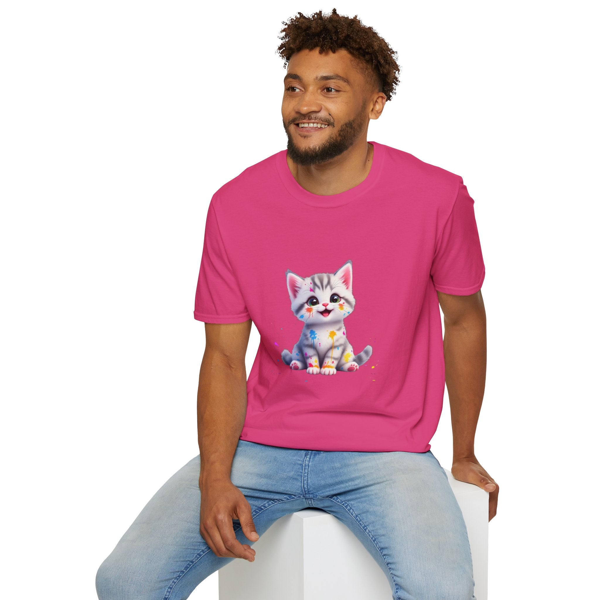 Cute Kitten Unisex Softstyle T-Shirt | Adorable Cat Tee for Animal Lovers, Gift for Birthdays, Pet Lovers, Fun Fashion, Everyday Wear