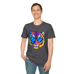 Colorful Tiger Graphic T-Shirt, Fun Apparel, Gift for Animal Lovers, Casual Wear, Summer Fashion, Festival Outfit