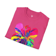 Vibrant Tropical T-Shirt, Beachwear, Summer Apparel, Casual Outfit, Gift for Friends, Festival Fashion