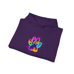 Colourful Paw Print Hoodie for Animal Lovers