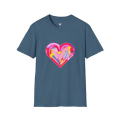 Heart Beat Unisex T-Shirt, Colorful Love Tee, Casual Graphic Tee, Gift for Friends, Valentine's Day Shirt