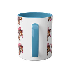 Fun Giraffe Coffee Mug, Whimsical Cup, Red Two-Tone Mug, Cute Gifts, Animal Lover Drinkware, Perfect for Birthdays, Unique Kitchen Decor