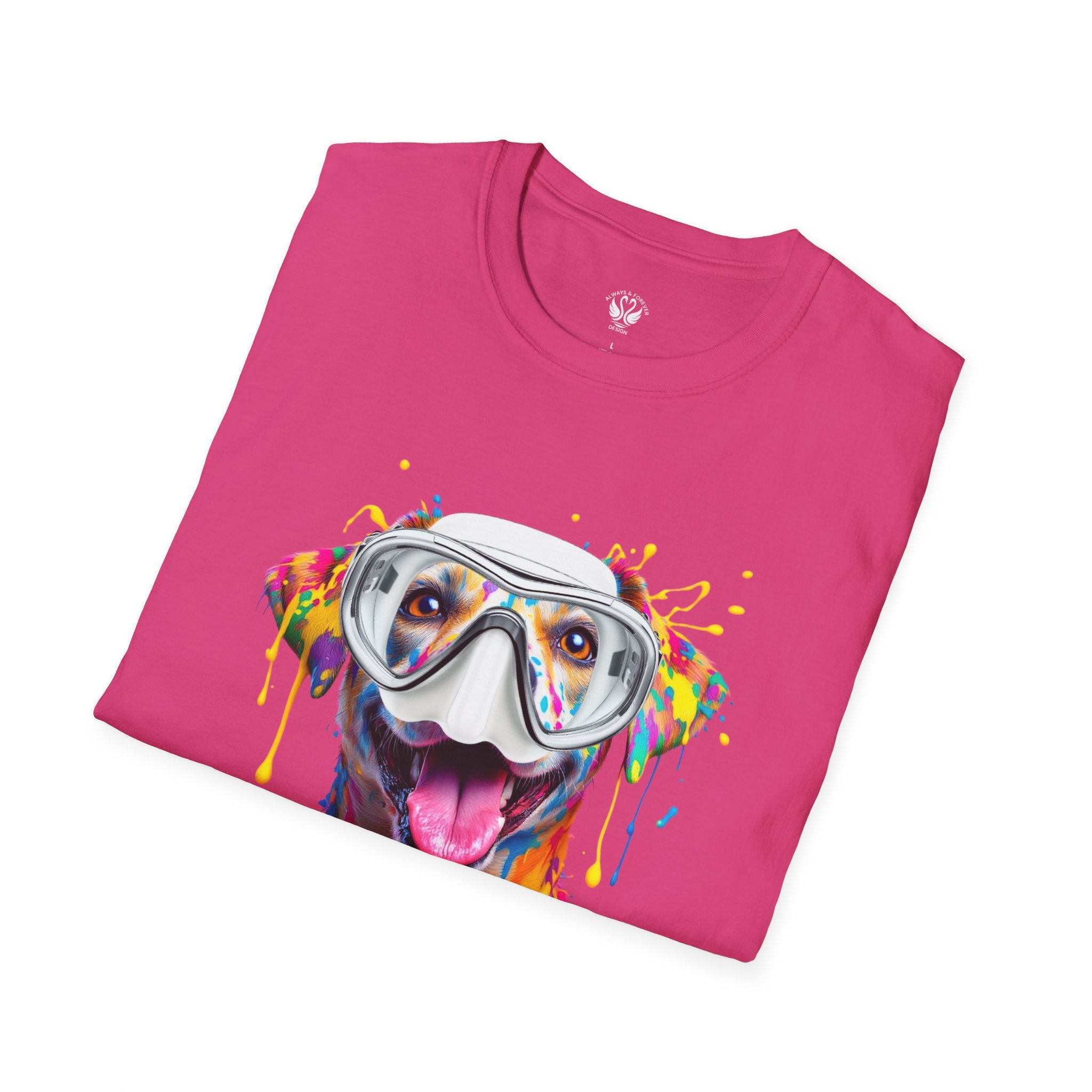 Vibrant Dog Art Unisex T-Shirt – Cute Pet Lover Gift, Animal Artwork Tee, Colorful Dog Graphic Top, Unique Gift for Dog Owners