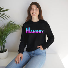 Hangry Unisex Crewneck Sweatshirt - Cozy Gift for Food Lovers, Fall Apparel, Perfect for Casual Outfits, Birthday & Holiday Gifts