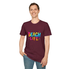 Beach Life Unisex Softstyle T-Shirt, Summer Vibes, Casual Wear, Beach Vacation, Gift for Beach Lovers