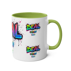 Colorful Graffiti Coffee Mug - 11oz Two-Tone "DEAL Canterbury"