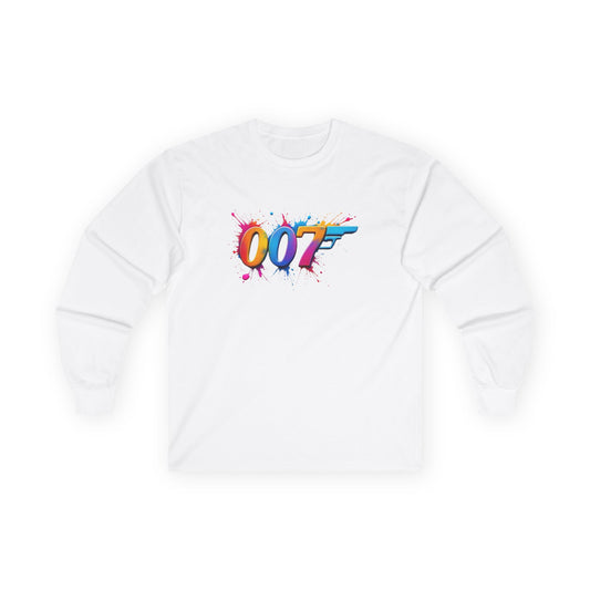 Colorful 007 Long Sleeve Tee - Stylish Unisex Cotton Shirt for Fans