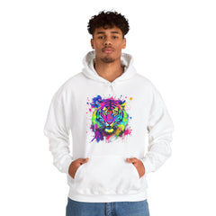 Colorful Tiger Hoodie – Unisex Heavy Blend™, Rainbow Tiger Sweatshirt, Graphic Hoodie, Animal Lover Gift, Unique Hooded Sweatshirt