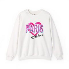 Paris Love Crewneck Sweatshirt, Gift for Her, Cozy Fashion, Travel Souvenir, Valentine's Day, Casual Style