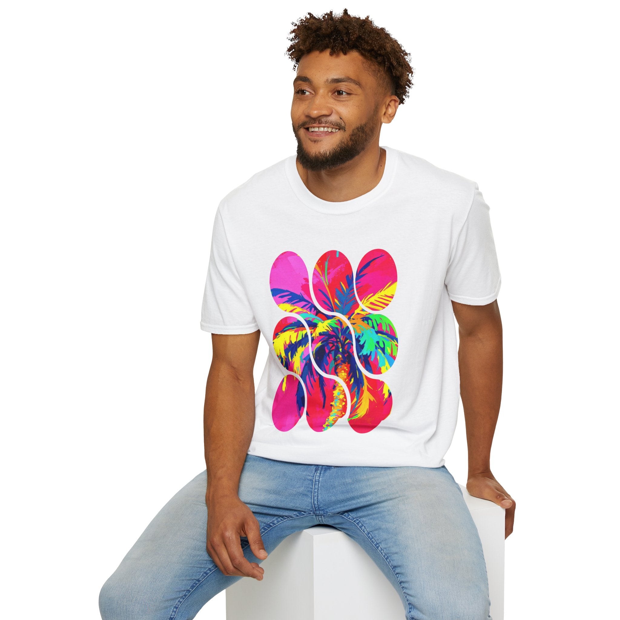 Vibrant Tropical T-Shirt, Beachwear, Summer Apparel, Casual Outfit, Gift for Friends, Festival Fashion