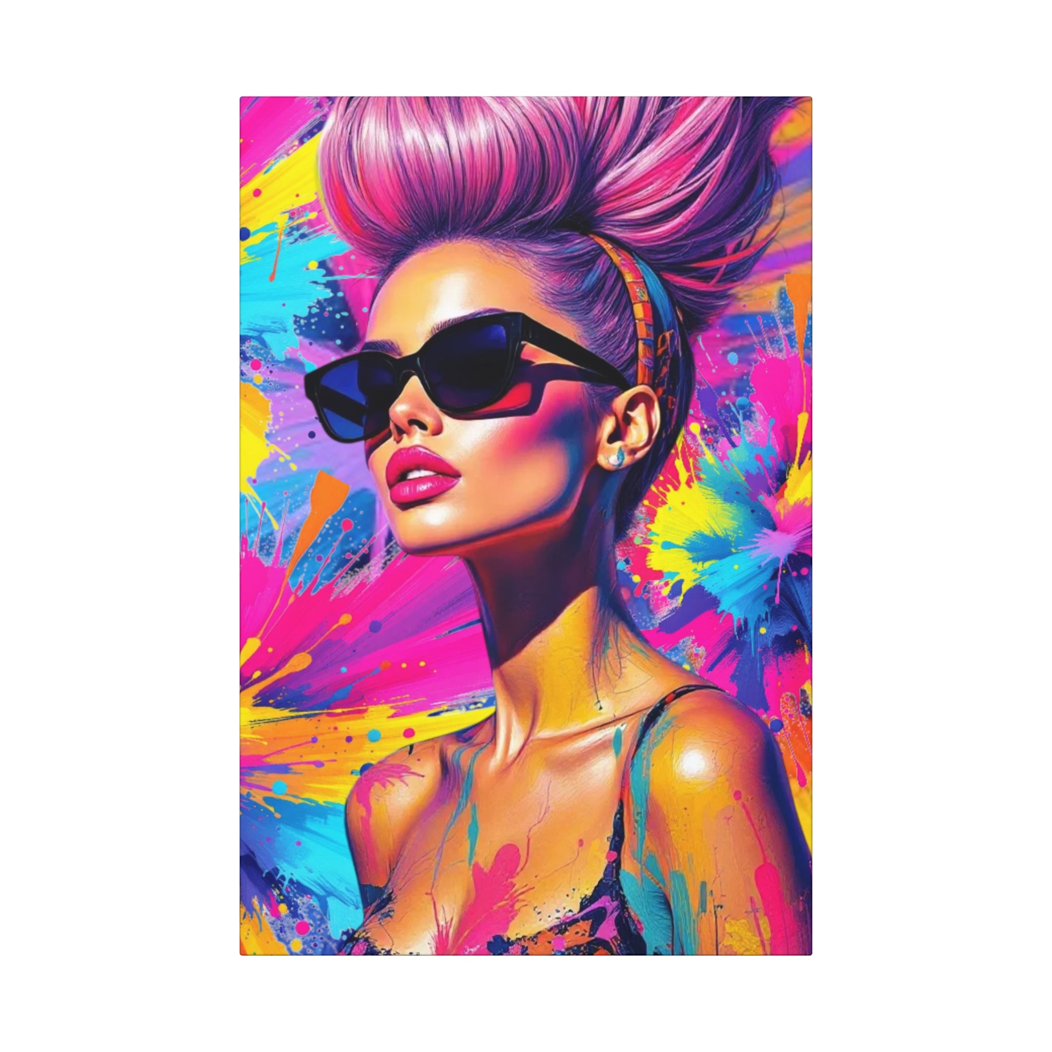 Vibrant Canvas Art Wrap - Colorful Pop Art Wall Decor