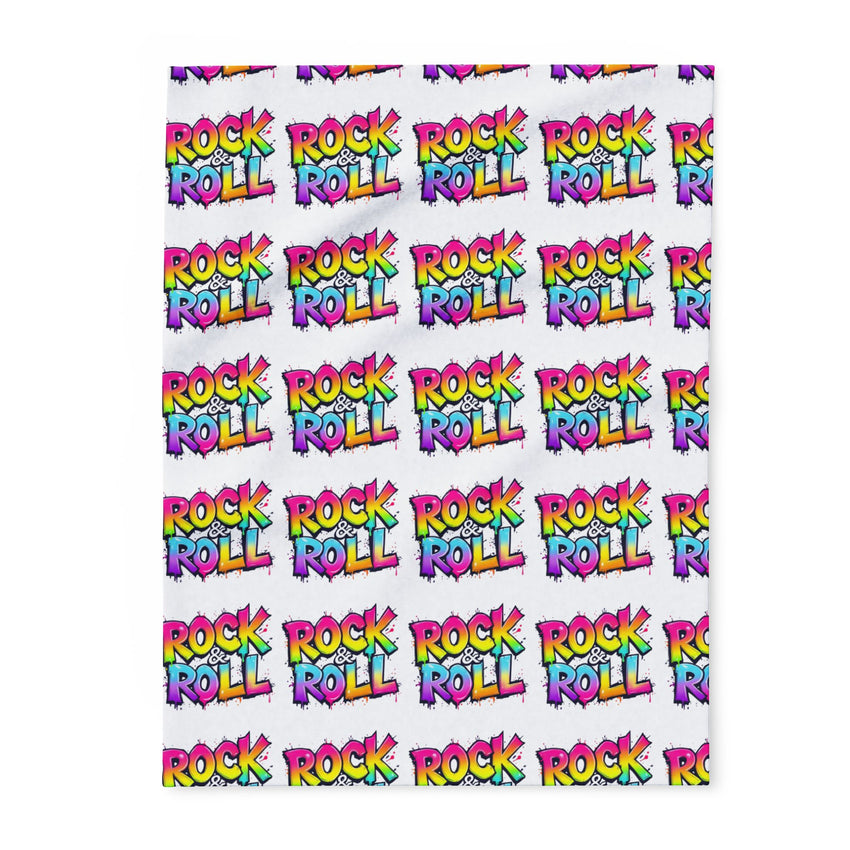Rock & Roll Arctic Fleece Blanket, Cozy Throw, Music Lover Gift, Vibrant Decor, Concert Merchandise, Unique Home Accessory