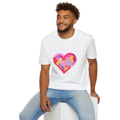 Heart Beat Unisex T-Shirt, Colorful Love Tee, Casual Graphic Tee, Gift for Friends, Valentine's Day Shirt