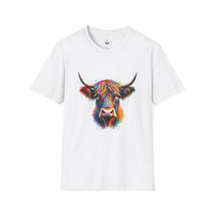 Highland Cow Graphic T-Shirt, Fun Farm Animal Tee, Cute Gift for Cow Lovers, Unisex Softstyle Shirt for Casual Wear