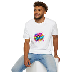 Colorful 'Not Today' Unisex Softstyle T-Shirt, Casual Tee, Statement Shirt, Funny Gift, Everyday Wear, Graphic Print Shirt