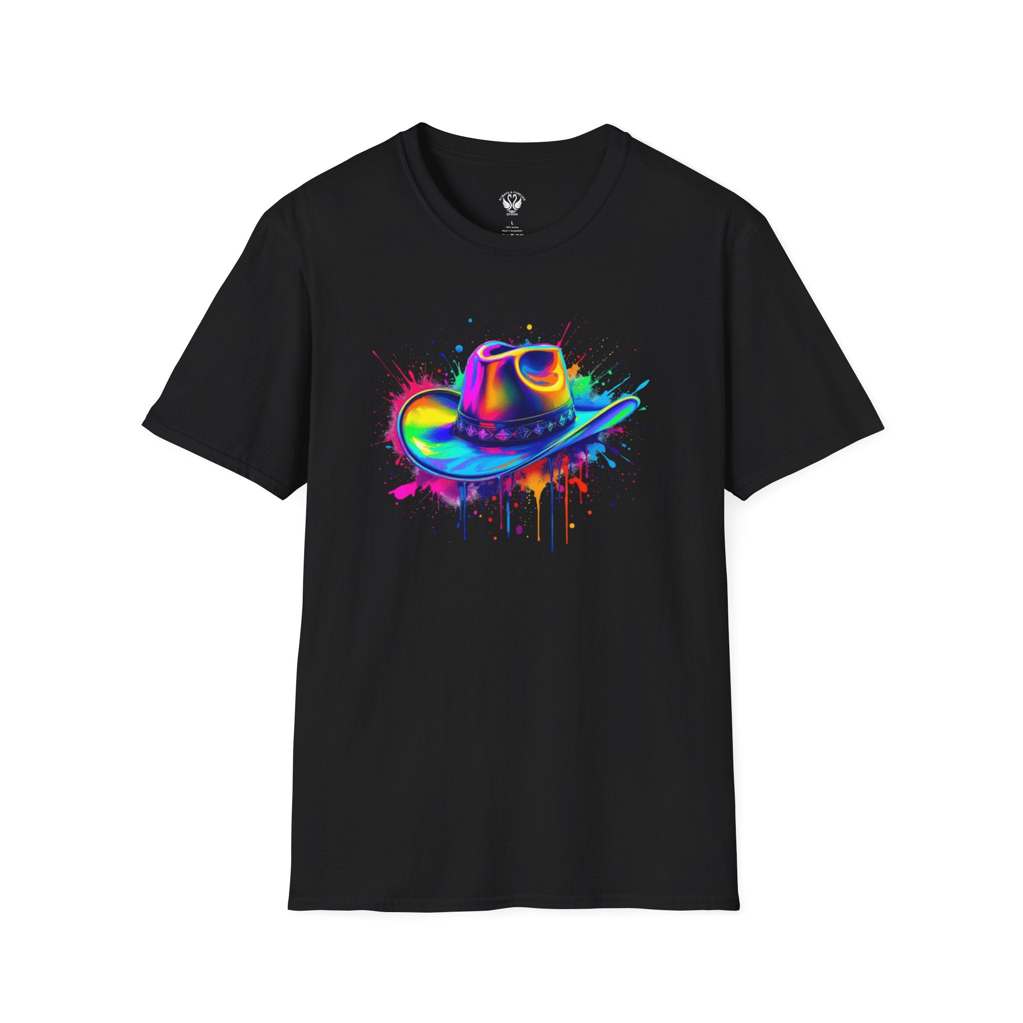 Colourful Cowboy Hat Unisex T-Shirt, Fun Graphic Tee, Festival Wear, Summer Celebration Shirt, LGBTQ Pride Apparel, Gift for Friends