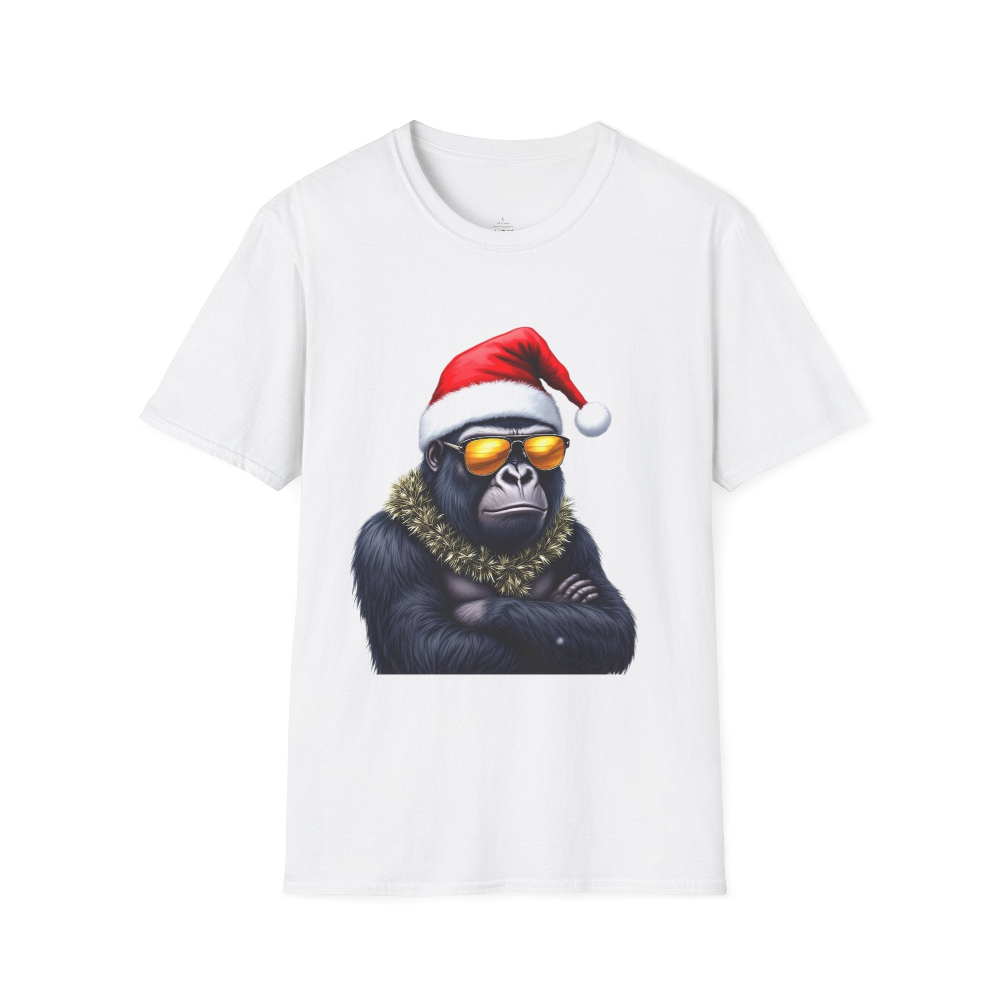 Cool Gorilla Santa T-Shirt | Funny Holiday Tee | Unisex Gift for Christmas, Party Wear, Family Gathering, Casual Style