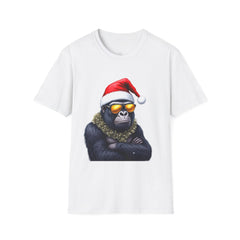 Cool Gorilla Santa T-Shirt | Funny Holiday Tee | Unisex Gift for Christmas, Party Wear, Family Gathering, Casual Style