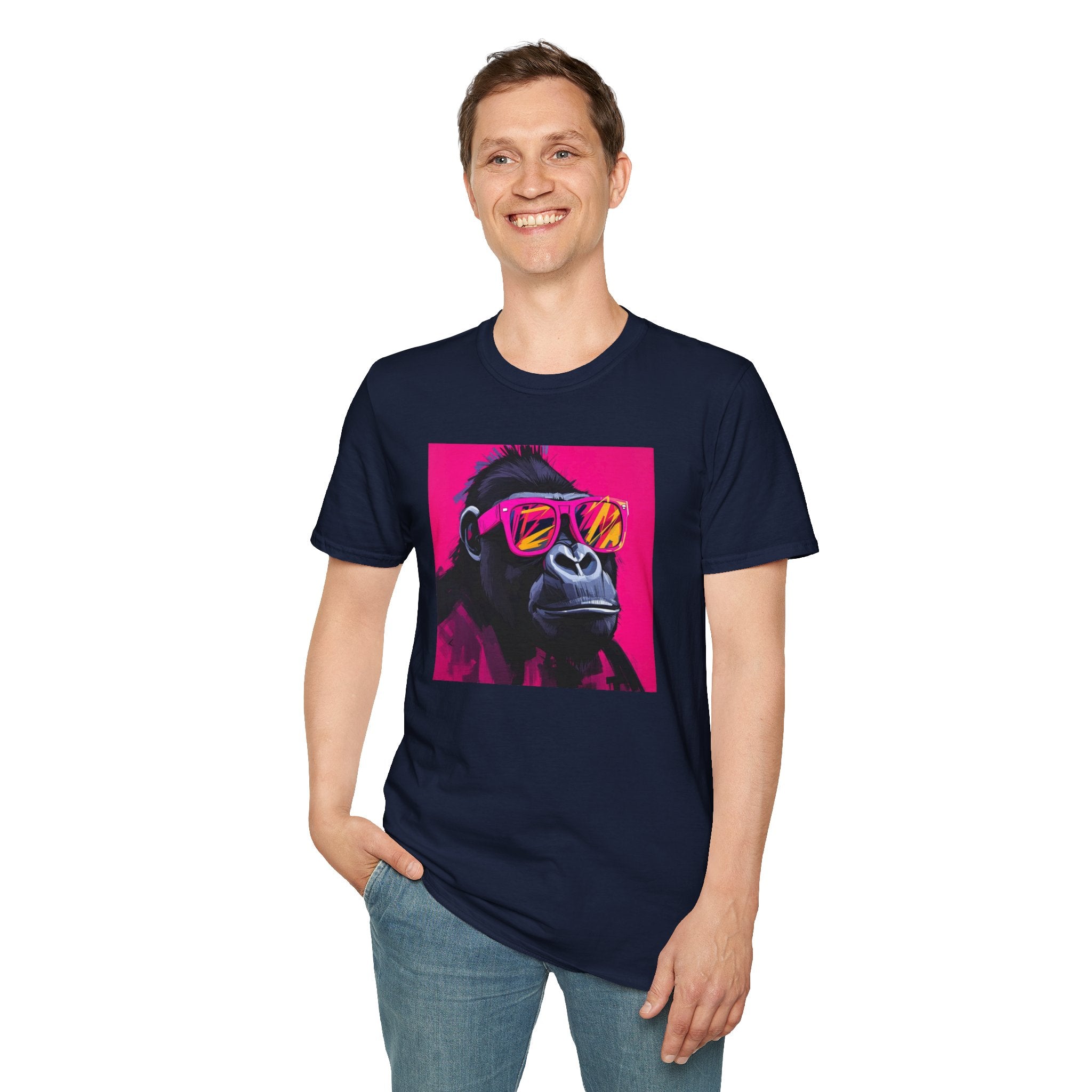 Retro Gorilla Graphic T-Shirt, Fun Animal Tee, Unisex Casual Wear, Birthday Gift, Summer Styles, Festival Fashion