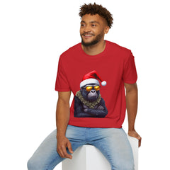 Cool Gorilla Santa T-Shirt | Funny Holiday Tee | Unisex Gift for Christmas, Party Wear, Family Gathering, Casual Style