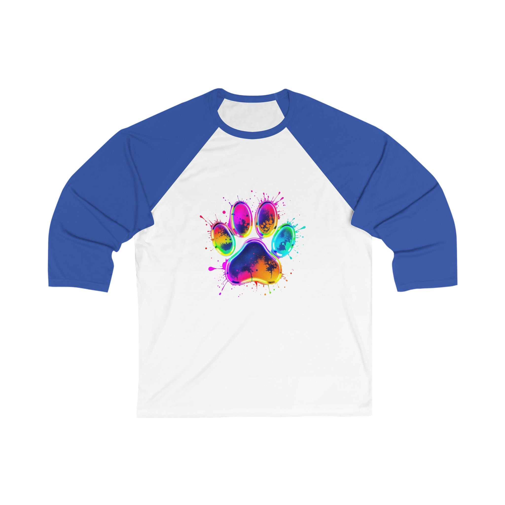 Colorful Paw Print Baseball Tee, Pet Lover Shirt, Dog Mom Gift, Unisex Tee for Animal Lovers, Fun Casual Wear