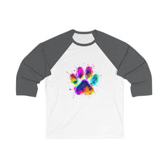 Colorful Paw Print Baseball Tee, Pet Lover Shirt, Dog Mom Gift, Unisex Tee for Animal Lovers, Fun Casual Wear