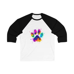 Colorful Paw Print Baseball Tee, Pet Lover Shirt, Dog Mom Gift, Unisex Tee for Animal Lovers, Fun Casual Wear