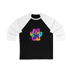 Colorful Paw Print Baseball Tee, Pet Lover Shirt, Dog Mom Gift, Unisex Tee for Animal Lovers, Fun Casual Wear
