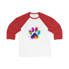 Colorful Paw Print Baseball Tee, Pet Lover Shirt, Dog Mom Gift, Unisex Tee for Animal Lovers, Fun Casual Wear
