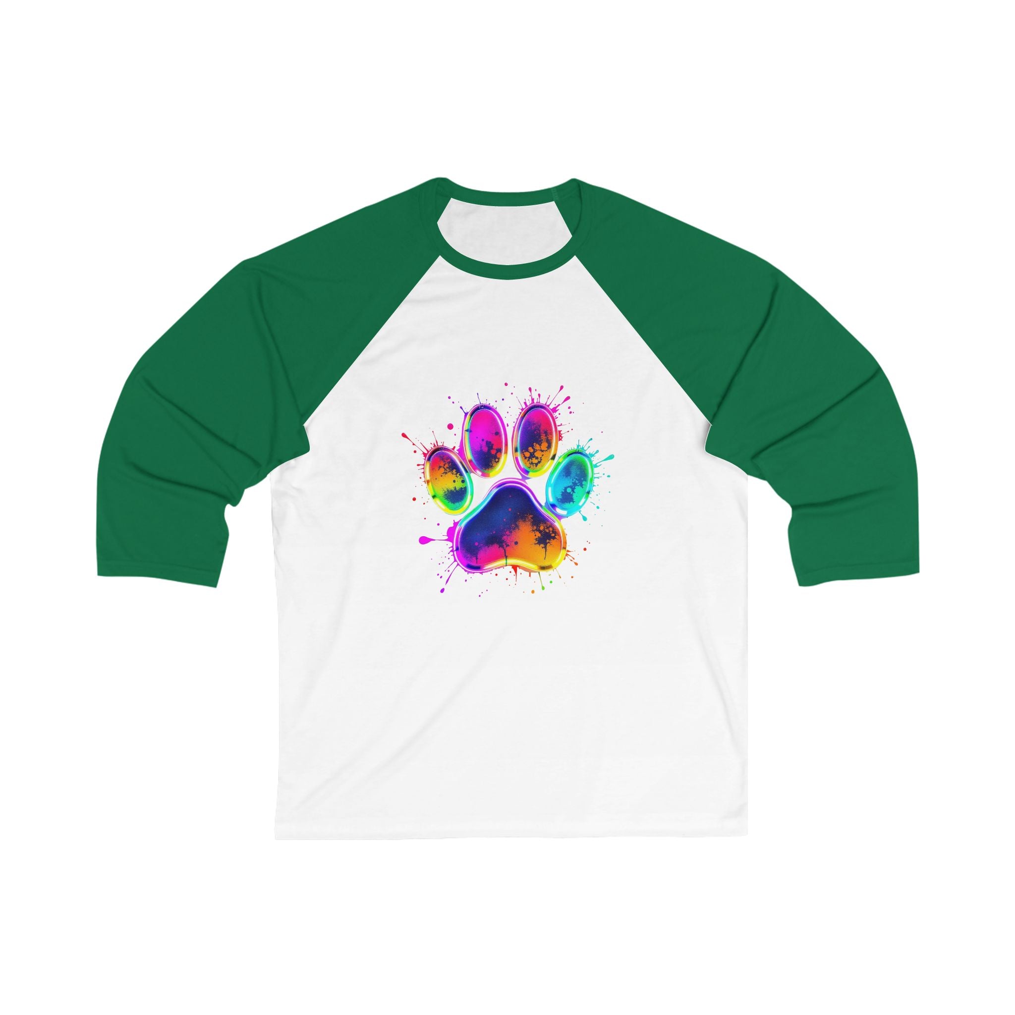 Colorful Paw Print Baseball Tee, Pet Lover Shirt, Dog Mom Gift, Unisex Tee for Animal Lovers, Fun Casual Wear