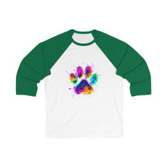 Colorful Paw Print Baseball Tee, Pet Lover Shirt, Dog Mom Gift, Unisex Tee for Animal Lovers, Fun Casual Wear