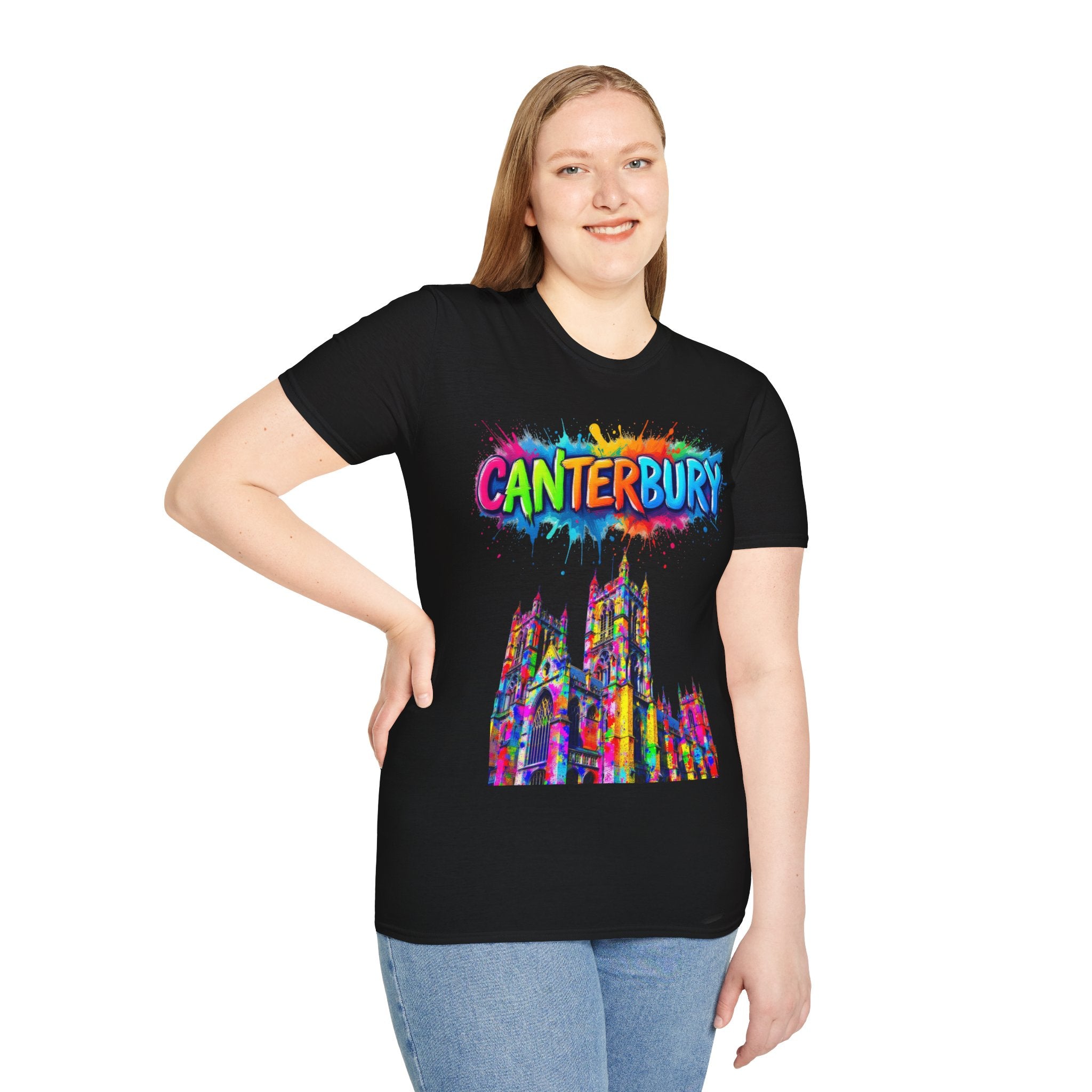 Canterbury Colorful T-Shirt | Vibrant Graphic Tee, Unisex Fashion, Travel Souvenir, Art Lovers Gift, Summer Wardrobe Essential