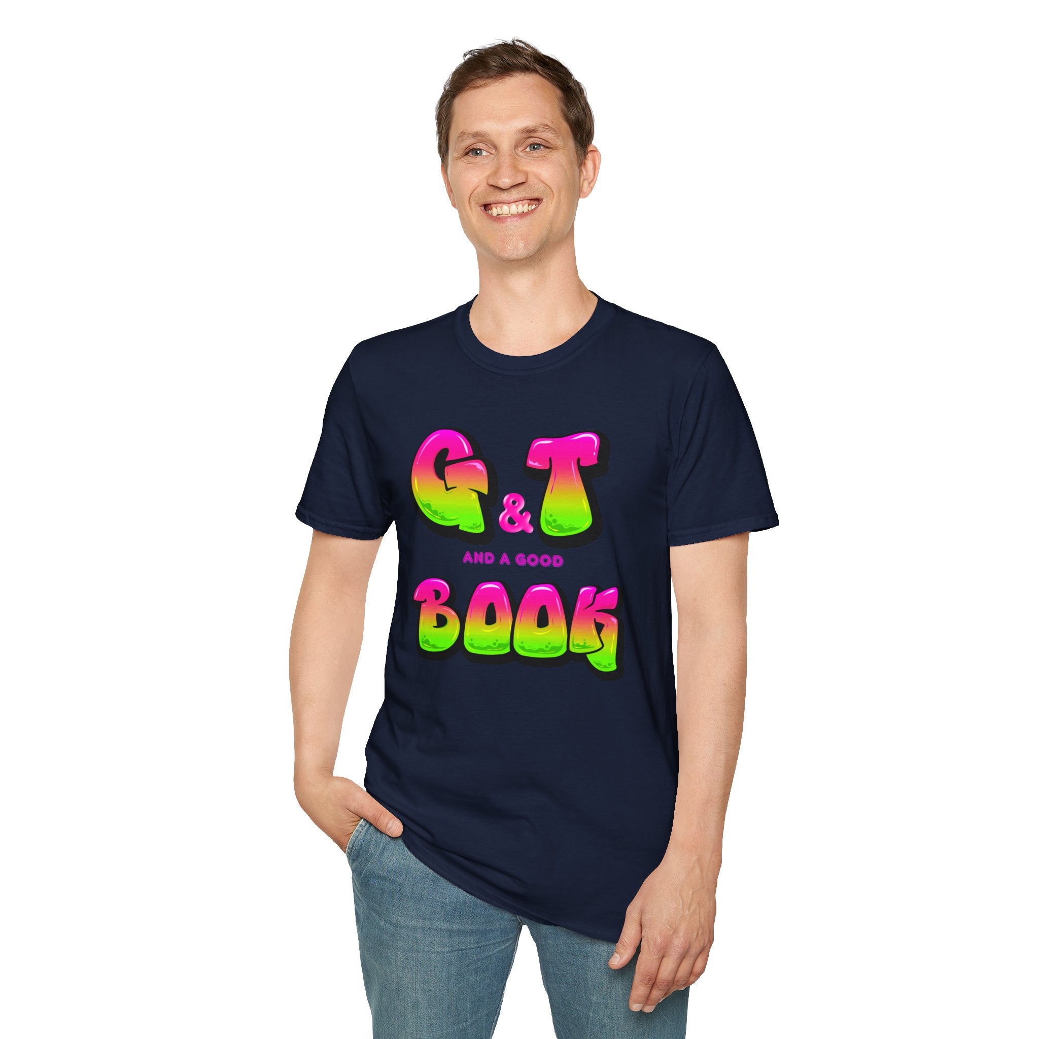 Colorful G&T Book Lover Unisex T-Shirt, Summer Vibes Tee, Gift for Readers, Casual Wear, Fun Graphic Top