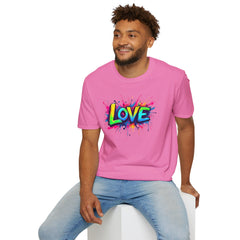 Colorful Love Unisex T-Shirt, Casual Wear, Gift for Him/Her, Valentine's Day, Family Reunion, Streetwear
