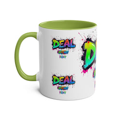 Colorful Graffiti Coffee Mug - 11oz Two-Tone "DEAL Canterbury"