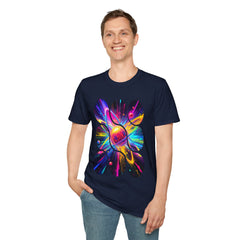 Colorful Atom Graphic T-Shirt, Unisex Casual Tee, Astronaut Art, Space Lover Gift, Festival Wear, Cosmic Vibes